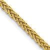 14k Yellow Gold 2.35mm 3 Wire Link Wheat Chain Necklace 16 Inch Pendant Charm Spiga