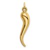 14k Yellow Gold 3d Cornicello Italian Horn Good Luck Charm Necklace Pendant