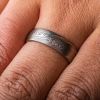 Paired Rustic Wedding Bands in Twist Pattern and Firestorm Palette